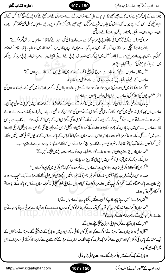 Urdu Adab ke Mashhoor (maroof) Afsanay is a second collection of selective short stories (afsane) of famous urdu writers (afsana nigar). It contains Kali Bala by Shaukat Siddiqi, Qaidi by Ibrahim Jalees, Akhrot Jha chuha bhes by Mumtaz Mufti, Saib ka Darakht, Bottle ka Jini by A. Hameed, Fasla by Wajda Tabassum, Badam Rangi by Balwant Singh, Bayhuda Khawand by Kanhaya Lal Kapoor, Ajeeb Qatal by Sheen Meem Jamil, Dil hi tou hay, Bhanwar, Gondani by Ghulam Abbas, Majeed ka Mazi, Pooja Phadday Baz by Saadat Hasan Manto, Mader Zaad by Khawaja Ahmed Abbas, Ooper Gori ka makaan by Agha Babar, Adha by Gulzar, SahibaN Mirza by Ali Haider Malik, Lottery by Munshi Prem Chand, Molvi Maherban Ali by Ibn-e-Insha, Lemon Juice by Chiter Sain, Gher Qanooni Mashwara, Loh-e-Mazar by MopasaN (terjuma), Aik thi Fakhta by Muhammad Mansha Yaad, Soti Salgira by Ashfaq Ahmed