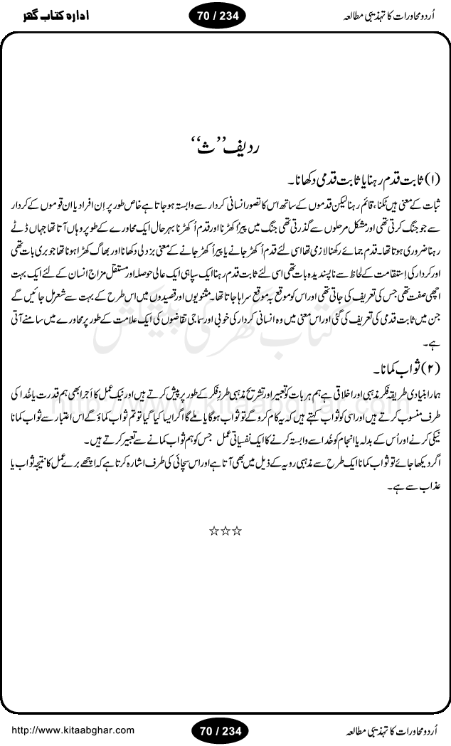 Urdu Muhavrat ka Tehzibi Mutalea (Cultural study of Urdu Idioms) is a great book by Dr. Ishrat Jehan Hashmi, which discusses the role of culture and our society in the idioms and proverbs of Urdu / Hindi. Its an excellent effort and very hand for urdu learning students as well as those individuals who like to study the roots of our culture, language, society