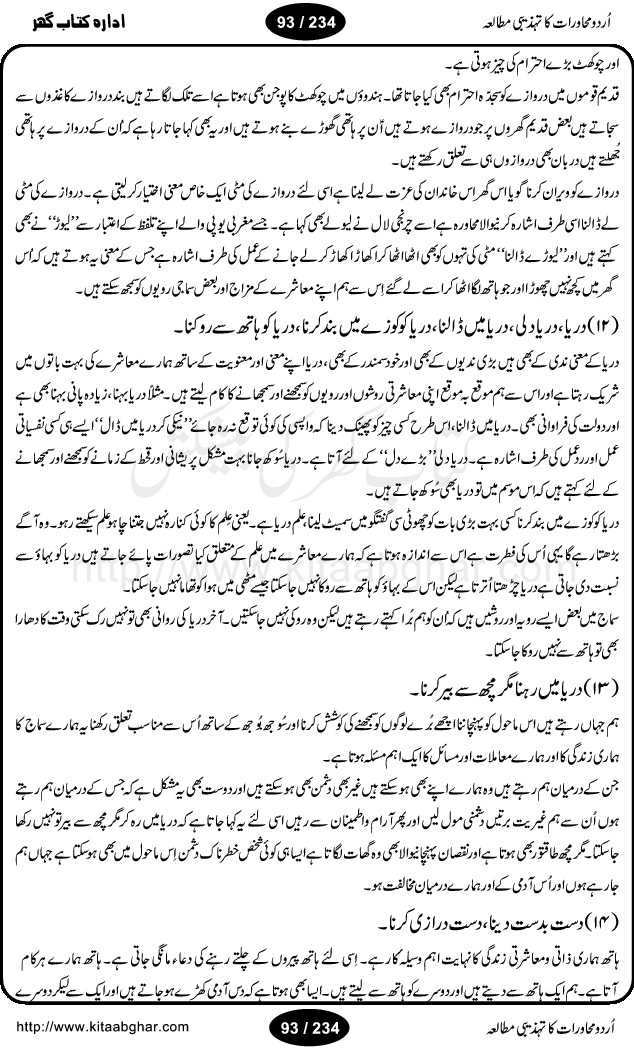 Urdu Muhavrat ka Tehzibi Mutalea (Cultural study of Urdu Idioms) is a great book by Dr. Ishrat Jehan Hashmi, which discusses the role of culture and our society in the idioms and proverbs of Urdu / Hindi. Its an excellent effort and very hand for urdu learning students as well as those individuals who like to study the roots of our culture, language, society