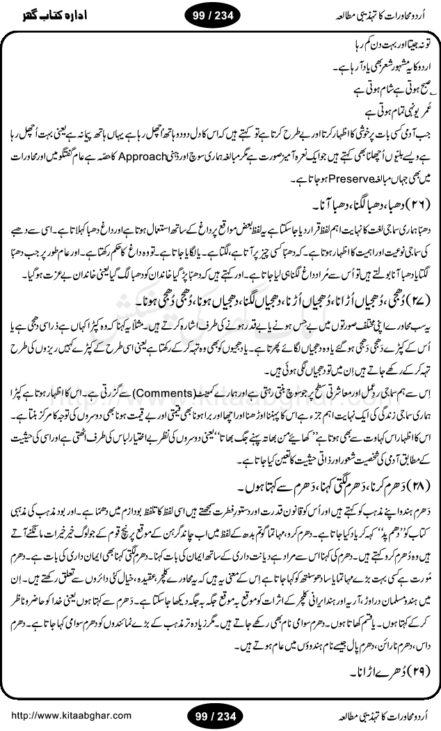 Urdu Muhavrat ka Tehzibi Mutalea (Cultural study of Urdu Idioms) is a great book by Dr. Ishrat Jehan Hashmi, which discusses the role of culture and our society in the idioms and proverbs of Urdu / Hindi. Its an excellent effort and very hand for urdu learning students as well as those individuals who like to study the roots of our culture, language, society